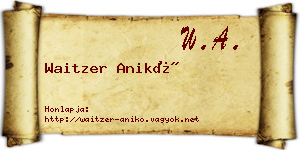 Waitzer Anikó névjegykártya